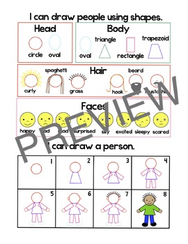 Preview of Drawing People Using Shapes Digital Anchor Chart