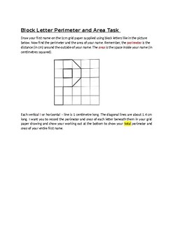 Preview of Drawing Perimeter and Area Tasks Pack Measurement