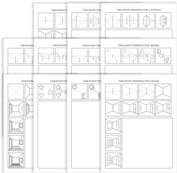 Preview of Drawing Perspective 11-Worksheet Bundle