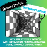 Drawing Project- Funky, Checkerboard Hallway with Slidesho