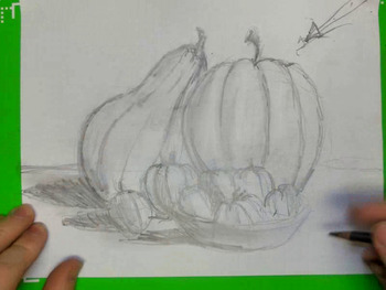 Preview of Drawing Pumpkins Step By Step Great For Thanksgiving Poster Still Life Drawing