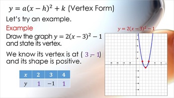 Preview of Drawing Quadratic Curves - Part 1 PPT and Worksheets