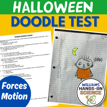 Preview of Halloween Drawing Review: Forces and Motion