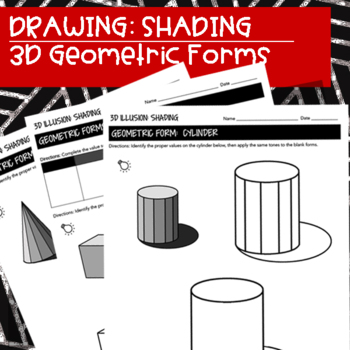 Preview of Drawing with Value: 3D Geometric Shaded Forms Activity