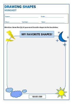 Preview of Drawing Shapes Activity Worksheet