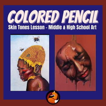 Preview of Drawing Skin Tones Colored Pencil Portraits Middle School Art High School Art