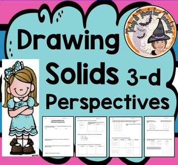 Preview of Drawing Solids 3 D Different Perspectives Nets Worksheet Three Dimensional