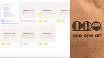 Preview of Drawing Unit Elements of Art Theme (Google Slides: 8 lessons/assignments)