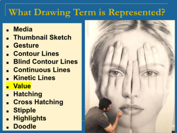 Preview of Drawing Vocabulary Presentation & Assessments (Google)