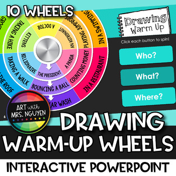 Preview of Drawing and Writing Warm-Up Wheels / Interactive PowerPoint