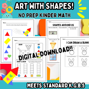 Preview of Drawing With Shapes! Kindergarten K.G.B.5