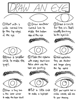 Drawing an Eye Elementary Art Handout or Poster by Laura Wolf | TPT