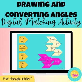 Preview of Drawing and Converting Angles Digital Matching Activity