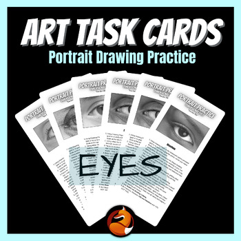 Preview of Art Task Cards Drawing and Shading Portrait Drawing Eyes Art Activity