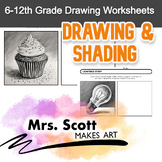 Drawing and Shading Worksheets - Practice - Sub Plans - 6-