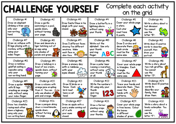 Preview of Drawing and Writing Challenge Chart - Early Finishers Activity