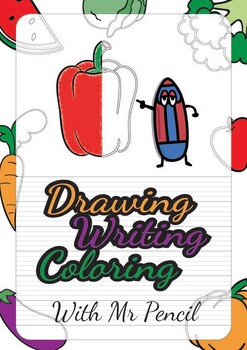 Preview of Drawing and coloring letters book