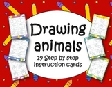 Drawing animals - step by step instruction cards