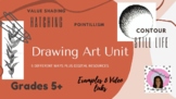 Drawing art unit, Hatching, contour, stippling & still lif
