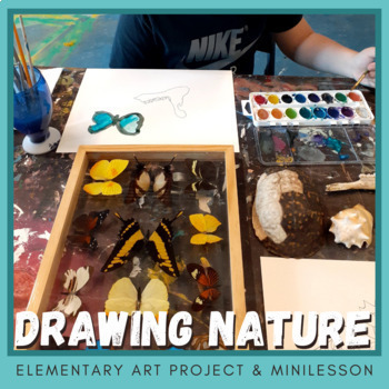 Preview of Drawing from Nature! Mini-Lesson - Watercolor Project (Science & Art Lesson)