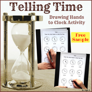 Preview of FREE Drawing Hands to Clock Activity - Telling Time