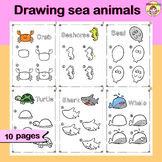 Drawing sea animals.
