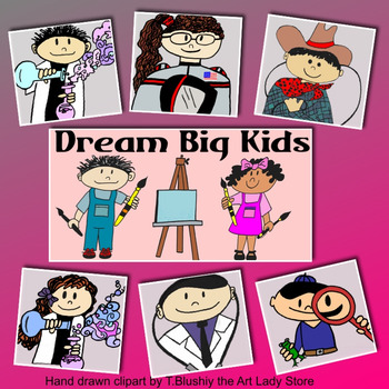Preview of Dream BIG Kids Clipart: Career Clipart