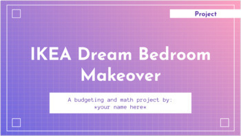 Preview of Dream Bedroom Makeover- Math, Area, & Budgeting Project