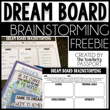 Preview of Dream Board Brainstorming Freebie