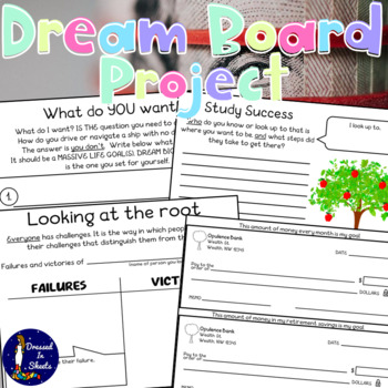 Preview of Dream Board Project Printables FOR PRE-TEENS & TEENAGERS