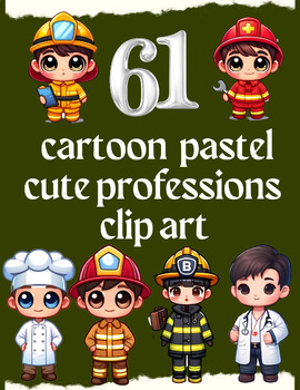 Preview of Dream Careers: Cartoon Pastel Cute Professions Clip Art Collection