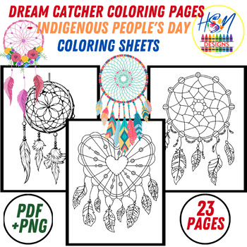 Preview of Dream Catcher Coloring Pages  - Indigenous People's Day coloring sheets
