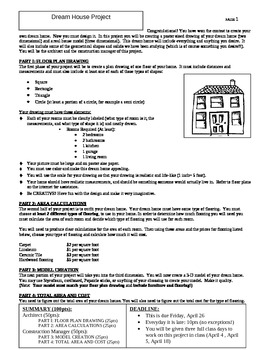 Dream House Project - Geometry/Measurement by Dana Stewart | TpT