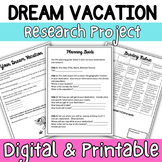 Dream Vacation Research Project-Digital & Printable- 6th, 