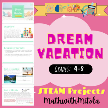 Preview of Dream Vacation - STEM / STEAM Project - Math