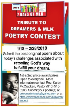 Preview of Dreamers & MLK Tribute Poetry Contest - Black History Month Activity