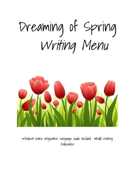Preview of Dreaming of Spring Writing Menu
