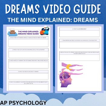 Preview of Dreams and Dreaming Video Guide: The Mind Explained- AP Psychology Sleep Lesson