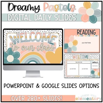 Preview of Dreamy Pastels Daily Slides | Classroom Management | Digital Slides - Editable!