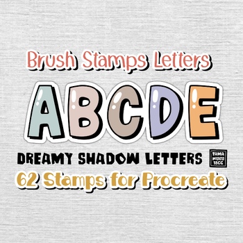 Preview of Dreamy Shadow Letters | Procreate Brush Stamp