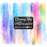 Dreamy Sky Watercolor Brush Strokes Set 4