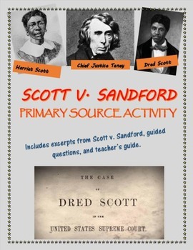 Preview of Dred Scott v. Sandford primary source analysis activity