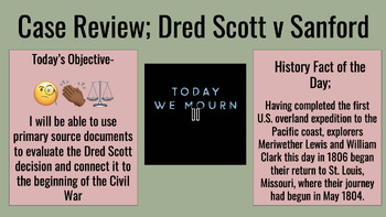 Preview of Dred Scott v Sandord- Primary Source Case Review