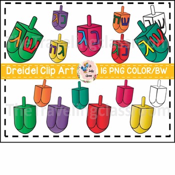 Preview of Hanukkah Dreidel Clip Art (Commercial Use)