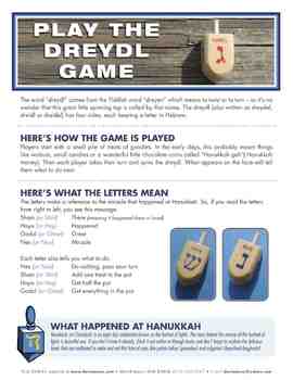 Preview of Dreidel (Dreydl) Hanukkah Song and Game Activity