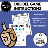 Dreidel Game Instructions, Hanukkah, Chanukah