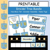 Dreidel Themed Bundle - Name Tags - Calendar - How Many Tall