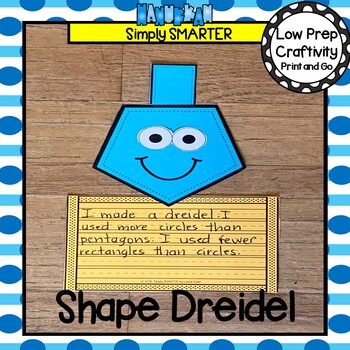 Preview of Dreidel Themed Cut and Paste Shape Math Craftivity
