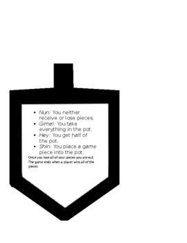 Preview of Dreidle Game Rule Card