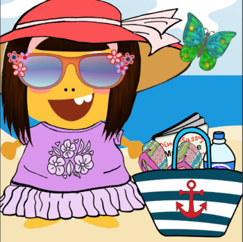 Preview of Dress-A-Girl-Dino At the Beach Reward!